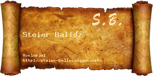 Steier Balló névjegykártya